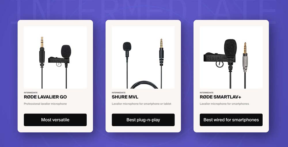 петличные микрофоны среднего уровня